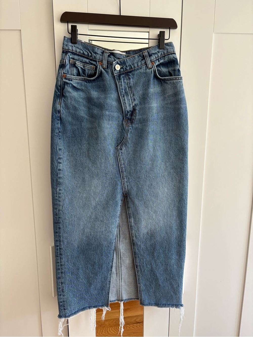 Reformation Nila Long Denim Skirt